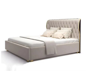 Meubles <span class=keywords><strong>de</strong></span> chambre à coucher modernes lits <span class=keywords><strong>de</strong></span> fantaisie queen <span class=keywords><strong>size</strong></span> en cuir microfibre <span class=keywords><strong>lit</strong></span> <span class=keywords><strong>king</strong></span> <span class=keywords><strong>size</strong></span> en cuir tufté avec boutons - Product Image 5