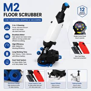 เครื่องดูดฝุ่นไร้สาย M2 Pro ระดับมืออาชีพ แรงดูด 12KPa เครื่องทำความสะอาดพื้นแบบแห้งและเปียก พร้อมแปรงคู่ - Product Image 3