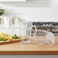 Carafe en plastique écologique de 1,5 L au design classique avec poignée, idéale pour les fêtes et la préparation du thé
