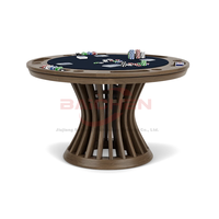 Table de poker Texas Hold'em de luxe moderne en bois massif de haute qualité pour 6 à 8 joueurs, durable, pour divertissement de casino et Mahjong