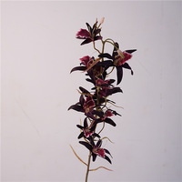 Fleurs artificielles en soie Dendrobium faites à la main avec un toucher naturel pour la décoration de la maison, des mariages, d'Halloween et de Noël, et pour la photographie