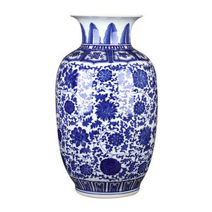Jingdezhen céramique personnalisation <span class=keywords><strong>vase</strong></span> ventre de lotus avec branches emmêlées <span class=keywords><strong>Vase</strong></span> en porcelaine bouteille de <span class=keywords><strong>gourde</strong></span> de cire bleue et blanche bon marché - Product Image 1