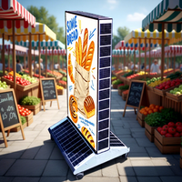 Panneau publicitaire solaire LED personnalisé pour rue commerciale ; Boîte lumineuse publicitaire solaire LED extérieure personnalisée et étanche.