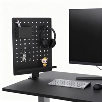 Panneau perforé de jeu en métal rotatif à 360 ° avec porte-stylo Support de bureau à pince Accessoires de rangement