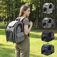 Nouveau Sac à Dos de Luxe Oxford Tendance avec Fermeture Éclair Solide, Respirant et Écologique pour Animaux de Compagnie (Chats, Chiens et Lapins) - Idéal pour les Voyages en Extérieur et le Transport