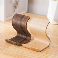 Support de téléphone en bois de noyer naturel, support de bureau ergonomique incurvé en bois massif, support de tablette en bois massif pour iPhone, smartphones, iPad