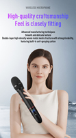 DP718 Microphone sans fil UHF universel moderne, double microphone, 30 canaux de fréquence, récepteur 6,5 mm, micro dynamique pour karaoké et événements en direct
