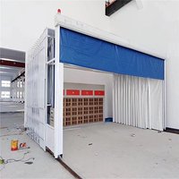 Cabine de peinture télescopique portable et extensible pour travaux de réparation par pulvérisation partielle sur machines de construction