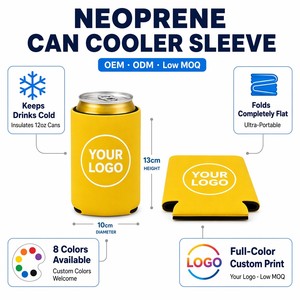 Porte-canette isotherme en néoprène personnalisé pour Noël, 330 ml, pour bière et boissons, avec logo personnalisé par sublimation, pour fêtes et événements, vente en gros - Product Image 5