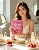 Private Label 30 Porties GLUTA COLLAGEEN ROZE Poeder Supplement Huidverzorging Gemengde Fruit Smaak Fabriekslevering