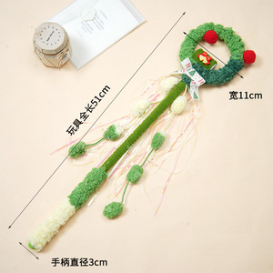 Christmas Plush <b>Cat</b> <b>Toy</b> Wreath 51cm Long With Tassels And Bells For <b>Interactive</b> Play - Product Image 1