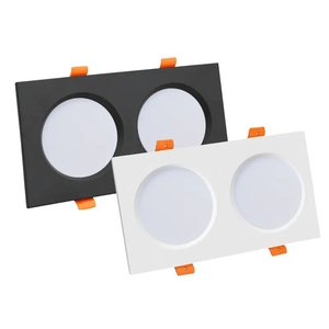 Aluminio blanco interior abajo luz doble cabeza 2x12W alto CRI empotrado <span class=keywords><strong>rectangular</strong></span> SMD <span class=keywords><strong>led</strong></span> <span class=keywords><strong>downlight</strong></span> - Product Image 1
