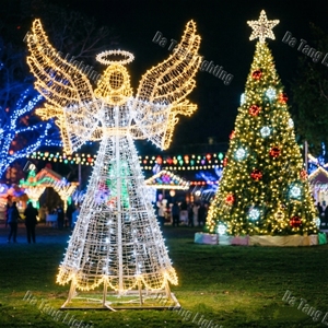 Christmas Decorative LED <b>Lighted</b> Angels for Commercial Streets Resorts Plazas Parks and Holiday Photo Installations - Product Image 4