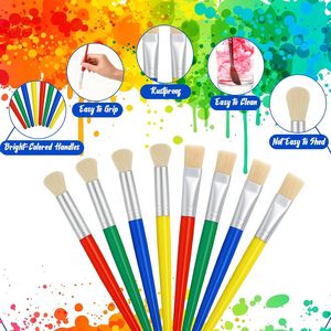 48 pinceaux pour enfants, lot de pinceaux en vrac, grands pinceaux ronds et plats pour la <span class=keywords><strong>peinture</strong></span> acrylique, à l'huile et à l'aquarelle - Product Image 4