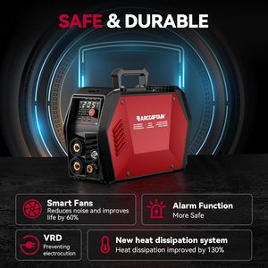 ARCCAPTAIN IControl TIG205Pro 120V/240V, Máquina de Soldadura Multiproceso 5 en 1 con Pantalla LED Grande, 2T/4T - Product Image 6
