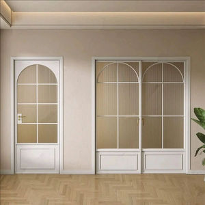 KIEILO <span class=keywords><strong>Alucasa</strong></span> Entrada arqueada moderna Puerta abatible de entrada de vidrio esmerilado para habitación interior de aluminio - Product Image 3