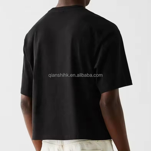 Casual Men's Boxy Cropped t Shirt Custom Plus Size Men's Plain <b>White</b> T-shirt Summer Heavyweight Drop Shoulder <b>Tee</b> Shirt - Product Image 4