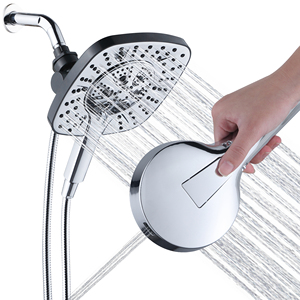 Soffione Doccia con Doccetta a Mano 2 in 1, Effetto Pioggia ad Alta Pressione, con Tubo Flessibile Girevole in Acciaio Inossidabile da 150 cm, 9 Modalità di Spruzzo - Product Image 2