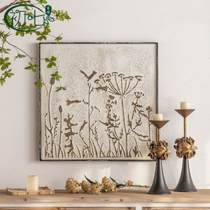 Decoración de Pared con Relieve 3D Estilo Wabi Sabi, Cuadro Floral Cuadrado para Decoración del Hogar, Arte para la Entrada - Product Image 3