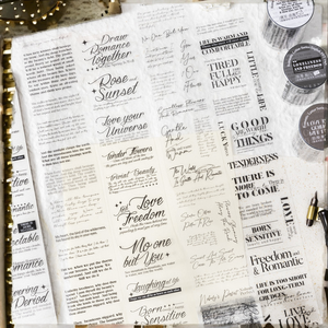 1 Rouleau de Ruban Adhésif PET Double Face Imperméable Activé par l'Eau, Série Lettres Romantiques, Décorations DIY Découpées en Anglais pour Journal, Réutilisable - Product Image 2
