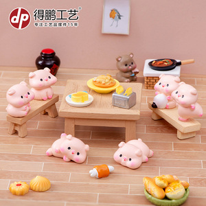 Figura Decorativa de Cerdo en Resina, Miniatura de Animal para Decoración del Hogar o Escritorio, Marca Dp Craft - Product Image 4
