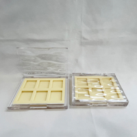 Palette de fards à paupières carrée personnalisable en plastique ABS recyclé, 6 couleurs, pour blush et fards à paupières, emballage cosmétique