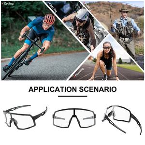 Lunettes de soleil de cyclisme photochromiques surdimensionnées personnalisées avec logo, verres sportifs à teinte variable - Product Image 4
