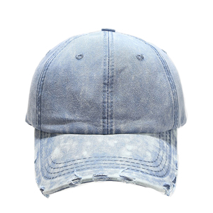 Casquette de baseball en jean à trous, à large bord, couleur unie, casquette de sport, accepte la personnalisation, casquette de baseball douce et anti-UV - Product Image 6