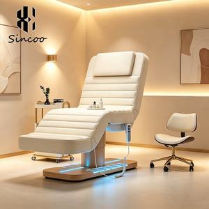 เฟอร์นิเจอร์ร้านเสริมสวยหรูหราออกแบบพิเศษ เตียงนวดหน้าไฟฟ้า 3 มอเตอร์ เตียงเสริมความงาม เก้าอี้เสริมสวย เตียงสปาต่อขนตา - Product Image 1