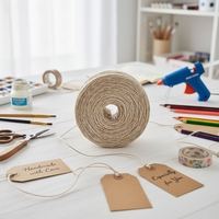 Nouvelle Corde en Coton Torsadée 3 Brins en Fil Naturel, Matériau en Fibre de Sisal Durable pour l'Emballage, le Jardinage et l'Artisanat