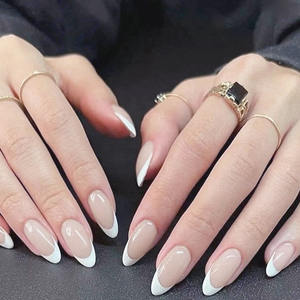 S/<span class=keywords><strong>M</strong></span>/<span class=keywords><strong>M</strong></span> 30 Stuks Franse Nagel Tips Full-Cover Medium Vorm Naakt Basiskleur Kunstnagels Tips Druk Op Nagels Leverancier - Product Image 4