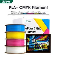 Filament ESUN PLA+ CMYK pour imprimantes 3D, impression rapide, filaments 3D pour lithophane avec 4 bobines, tiges en plastique plus PLA+ 4KG 1.75mm