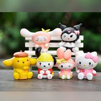 6pcs Anime My Melody Kawaii Desktop Collectible Model Action Figures  Christmas Gifts Cake Home Decoration Pvc Diy Doll Kids Toys