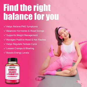 여성 성인용 호르몬 균형 프로바이오틱 캡슐, 자연 갱년기 증상 완화, 갱년기 증상, 월경전증후군 지원, 크랜베리, 당귀, 마카 함유 - Product Image 2