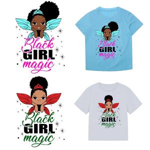 חמוד שחור הילדה אפריו תיקונים ברזל על העברת עבור בגדי אפליקציות העברת חום DIY מדבקות עבור חולצה שמלת ברזל תיקון - Product Image 5