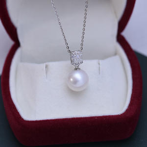 Collar con Colgante de Perla Redonda de Agua Dulce Blanca de 11-12 mm, Estilo Edison, Luz Intensa con Pequeños Defectos, Collar de Plata S925 - Product Image 4