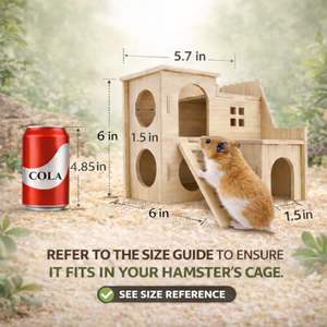 Maisonnette en bois pour hamster, <span class=keywords><strong>labyrinthe</strong></span> amusant avec toboggan, cabane à double étage pour gerbilles nains, <span class=keywords><strong>souris</strong></span>, rats et petits animaux - Product Image 5