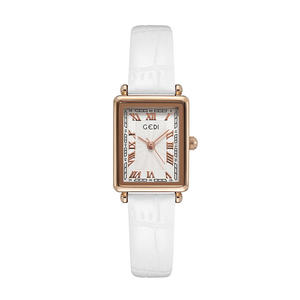 Montre pour femme de grande valeur, rétro, petit cadran carré, bracelet en cuir, quartz, étanche - Product Image 4
