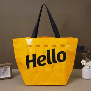 Sacs en PP tissés personnalisés réutilisables de haute qualité, populaires, écologiques, imperméables, pour les courses - Product Image 3