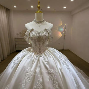 Satin Wedding Dress Elegant Strapless Bridal Gown Vestidos De Novias <b>Sequined</b> Beading Lace Evening Party Dress Lsjj16 - Product Image 2