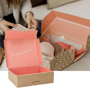Custom Logo Tuck Top Corrugated Mailer Mailing Shipping Clothes Clothing Underwear Bra Packaging Paper Boxes For Lingerie