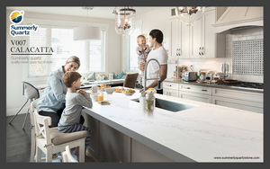 Hiện đại tùy chỉnh calacatta trắng đá thạch anh Countertop đá nhân tạo tấm đá cẩm thạch với các tính năng chống thấm nước và chống cháy - Product Image 5