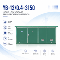 Poste de transformation préfabriqué 12 kV 3150 kVA avec ATS double entrée et batterie de secours 110 V CC 120 Ah, type compact en coffret, pour extérieur