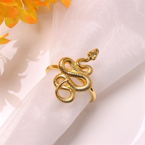 Anneau de serviette serpent Halloween en alliage doré et blanc, métal galvanisé, pour restaurant, fête, décoratif, pour serviettes en tissu noir - Product Image 5