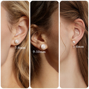 Pendientes de Perlas de Agua Dulce de 4.5-9mm, Multicolores, Planos y Redondos, Joyería para Mujer, Regalo - Product Image 2