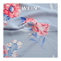 B28 suave lavanda gran flor estampado Koshibo poliéster Digital impreso crepé vestido tela