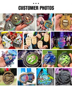 Médailles sportives 3D plaquées or en laiton personnalisées pour l'équipe de danse de pom-pom girl 5K Futsal Judo Football-Affichage du logo Style de récompense - Product Image 5