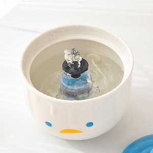 Fontaine à eau créative en céramique pour animaux de compagnie, distributeur d'eau automatique en forme de canard pour chats et chiens, bol à boire pour chat. - Product Image 3