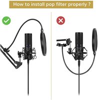 T20 – Microphone professionnel T20, support de Microphone à bras de flèche réglable, piédestal pour Microphone professionnel