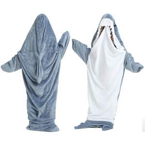 <strong>Cosy</strong> and Warm Hooded Flannel Shark <strong>Blanket</strong> Shark <strong>Blanket</strong> for Adults and Children - Product Image 2